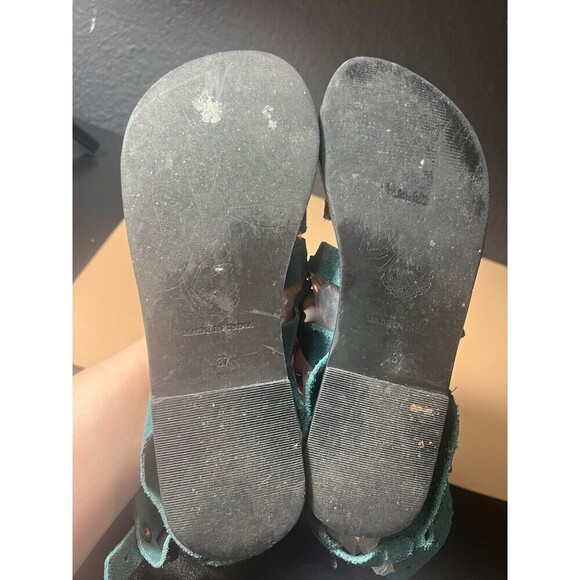 Free People Sunever Suede Gladiator Sandals Womens Size 37 Green  Strappy Buckle - Picture 5 of 7
